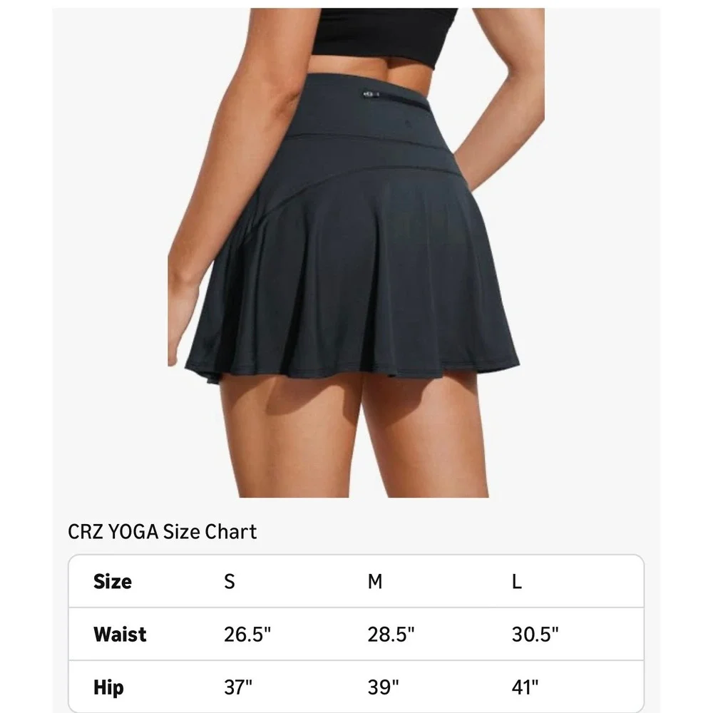 CRZ YOGA Women's UPF 50+ Sports Skirt True Navy Pleated Tennis Skort Size M 8/10 - Picture 11 of 11
